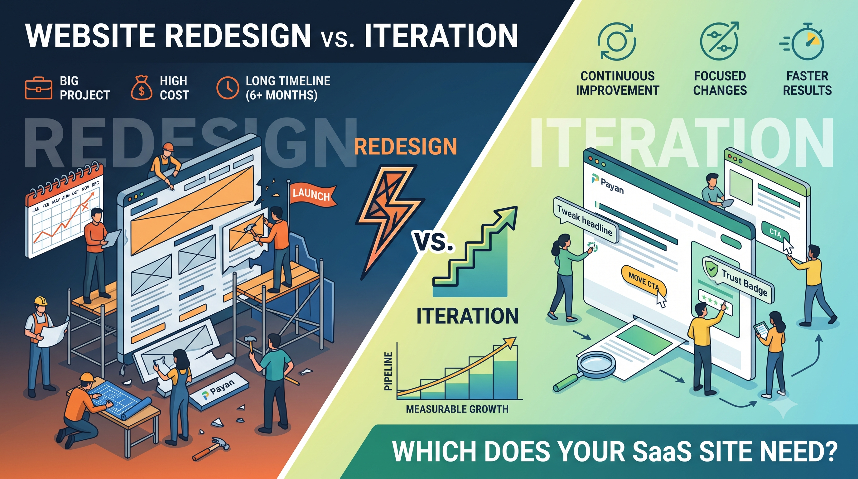 Redesign vs. Iterate: When Your SaaS Website Needs Which