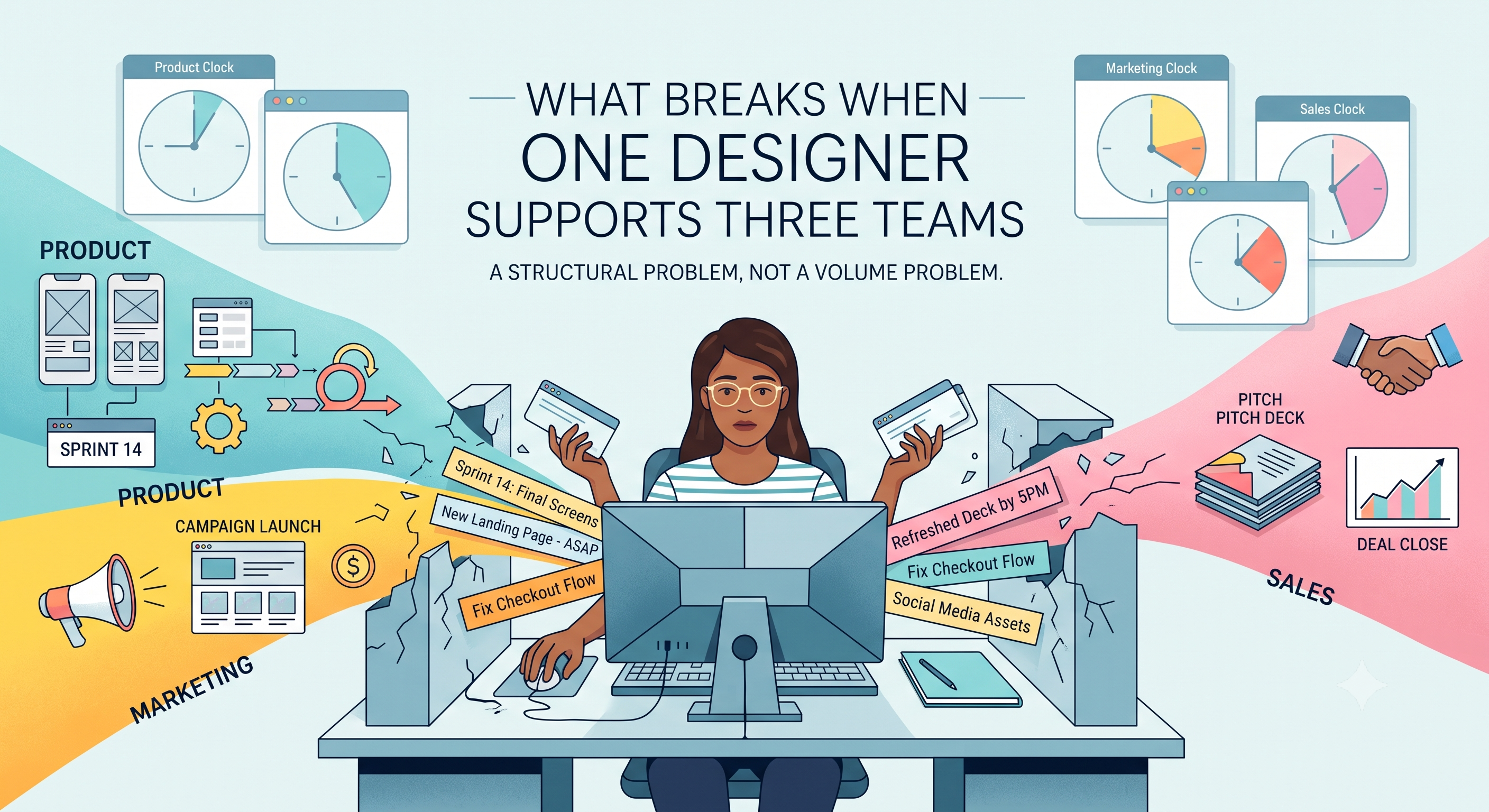 What Breaks When One Designer Supports Three Teams